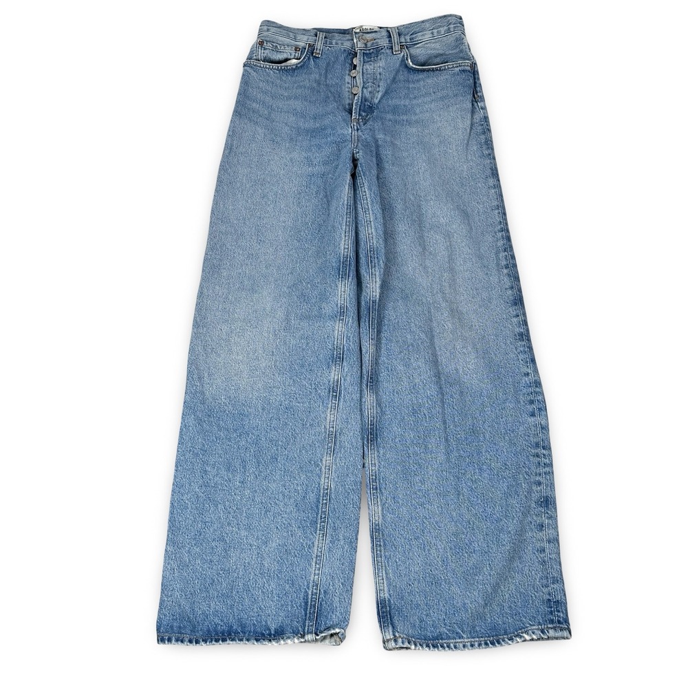 AGOLDE Low Slung Baggy Jeans 26 Light Blue Wide Leg A9079-1535 Button Fly
